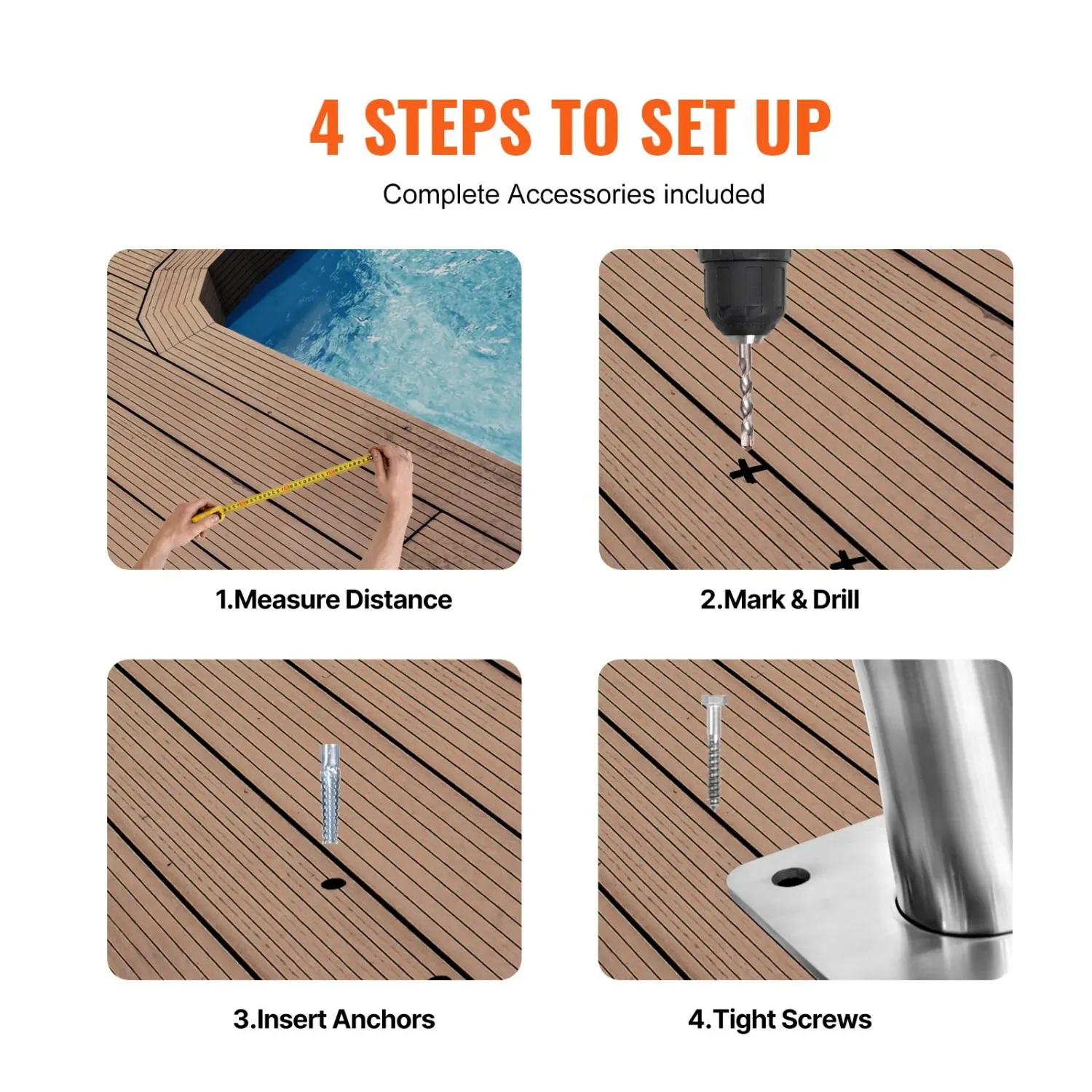 Swimming Pool Handrail Ladder Stainless Steel