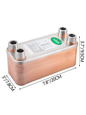 30 Plate Heat Exchanger 3/4" Stainless Steel 316L
