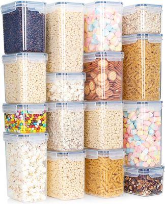 8=16pcs Airtight Storage Jars Kitchen Organiser