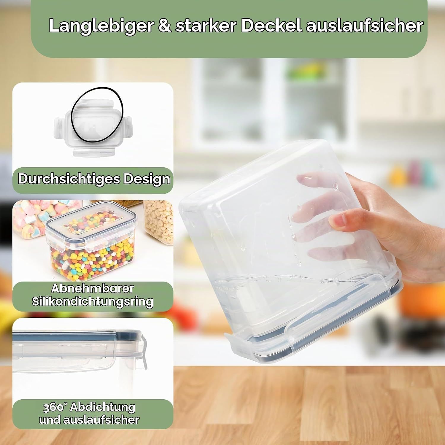 8=16pcs Airtight Storage Jars Kitchen Organiser