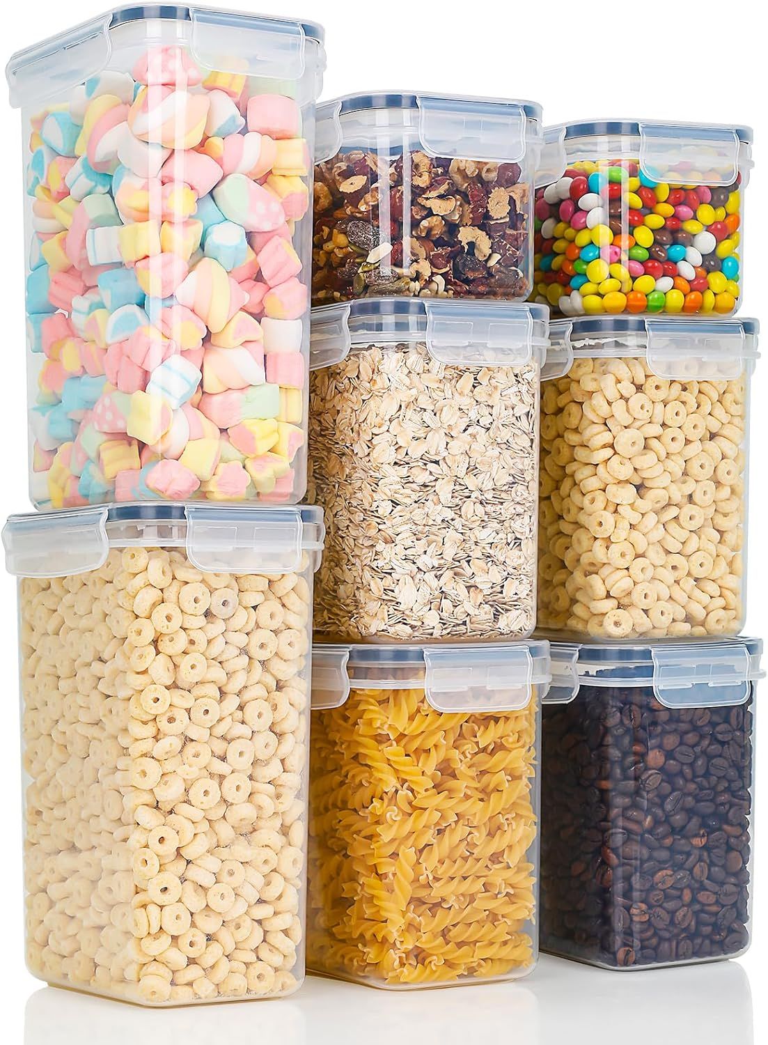 8=16pcs Airtight Storage Jars Kitchen Organiser
