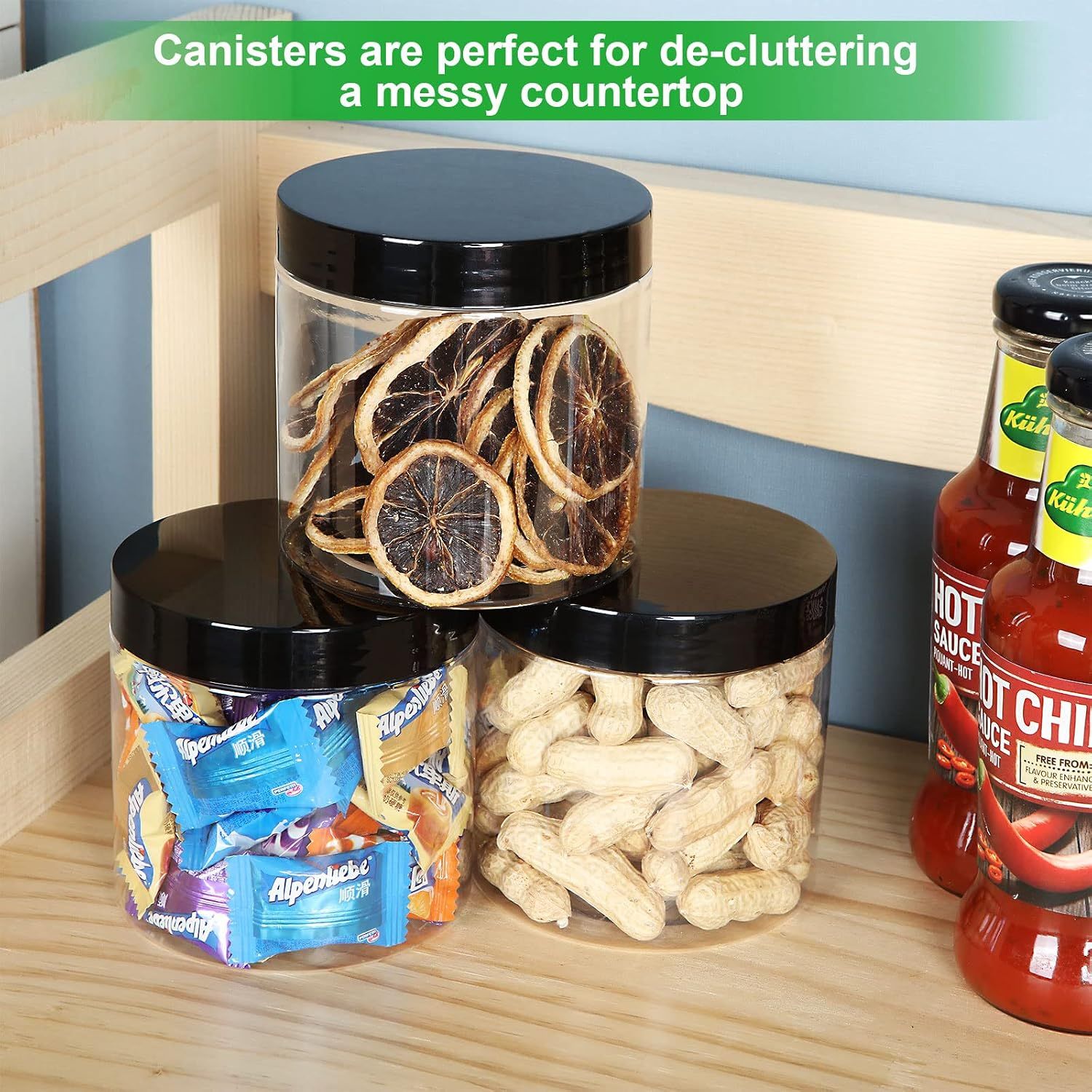 Airtight Plastic Storage Jars with Lids
