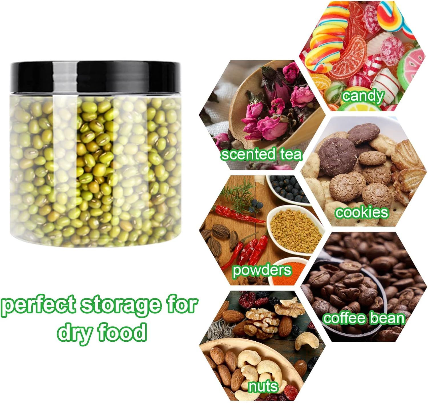 Airtight Plastic Storage Jars with Lids