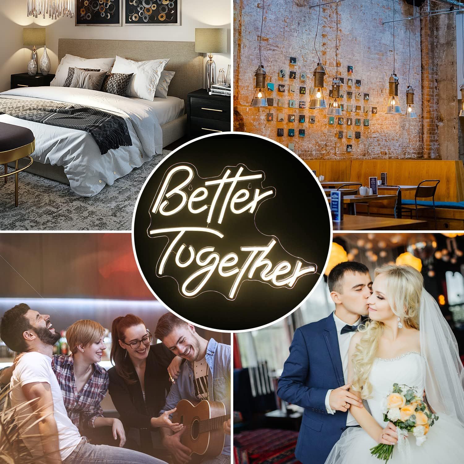 Better Together Neon Sign LED Warm White USB Wall Light