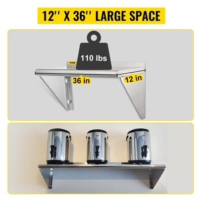 Stainless Steel Wall Shelf Commercial Kitchen