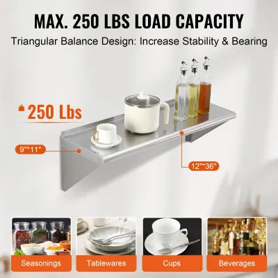 Stainless Steel Wall Shelf Commercial Kitchen