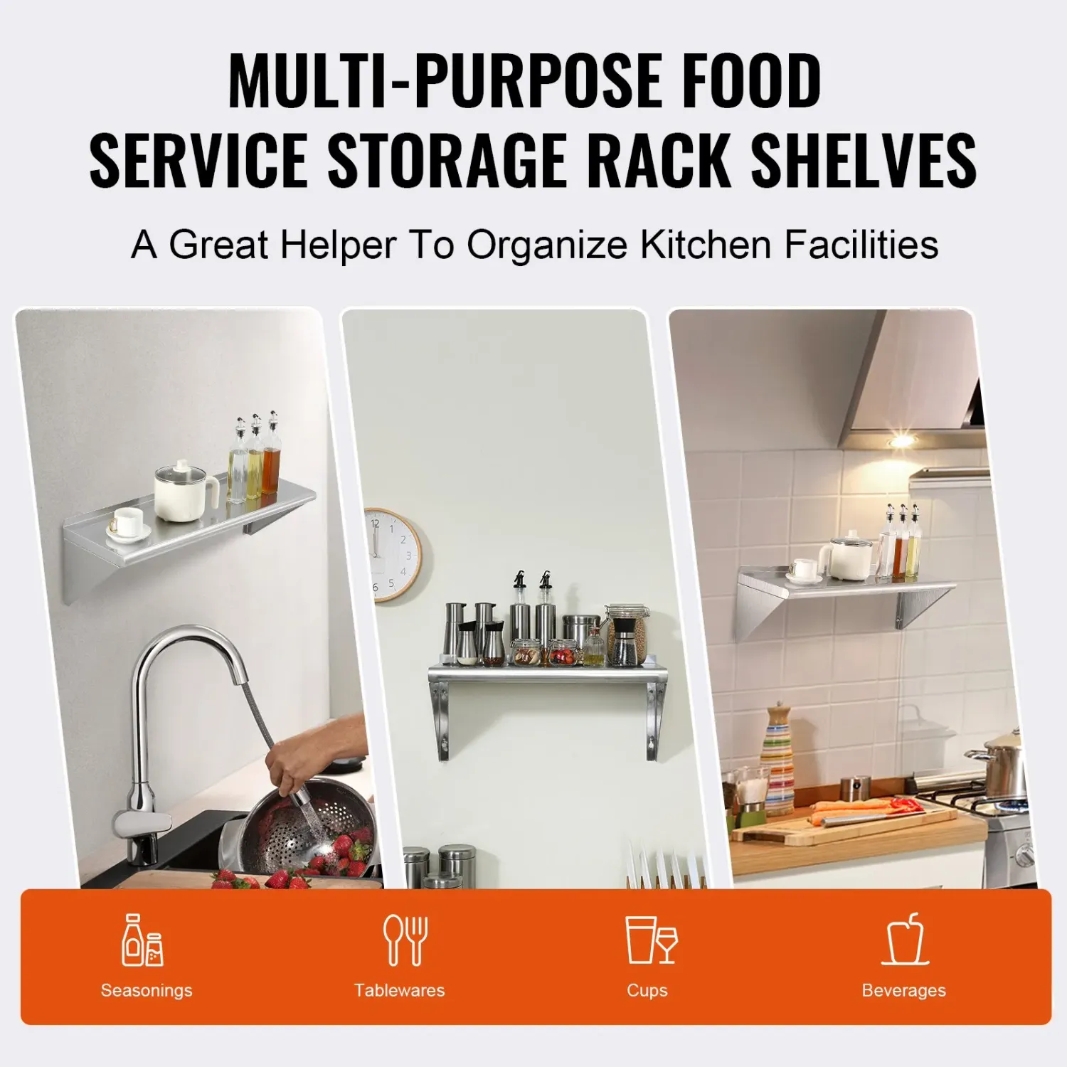 Stainless Steel Wall Shelf Commercial Kitchen