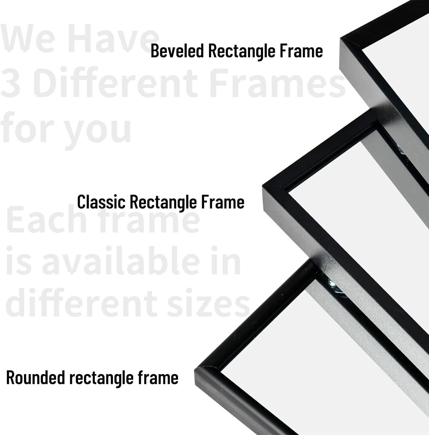 140x40cm Standing Mirror Black Aluminium Frame