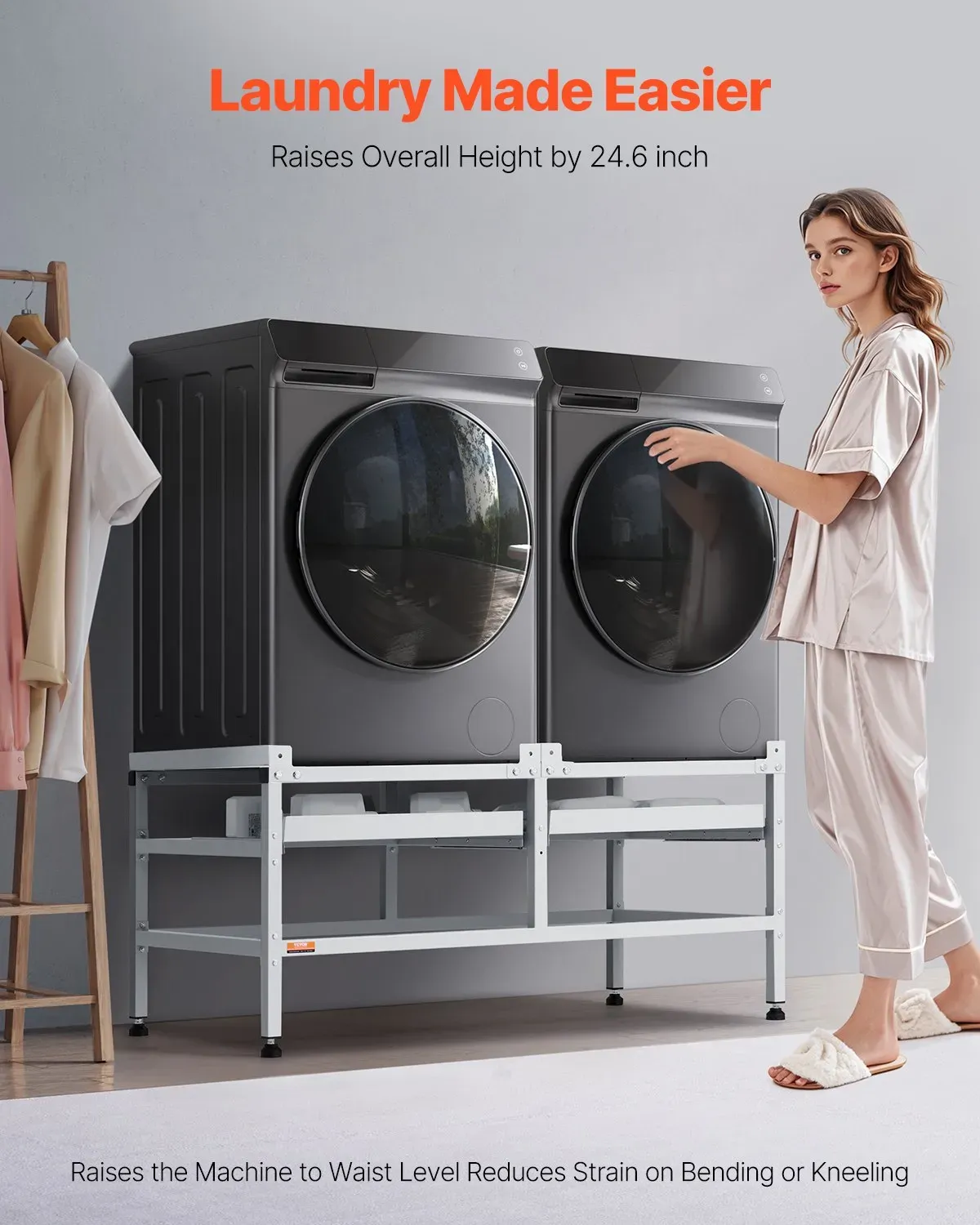 Washing Machine Stand 48x25 Inch Adjustable Base