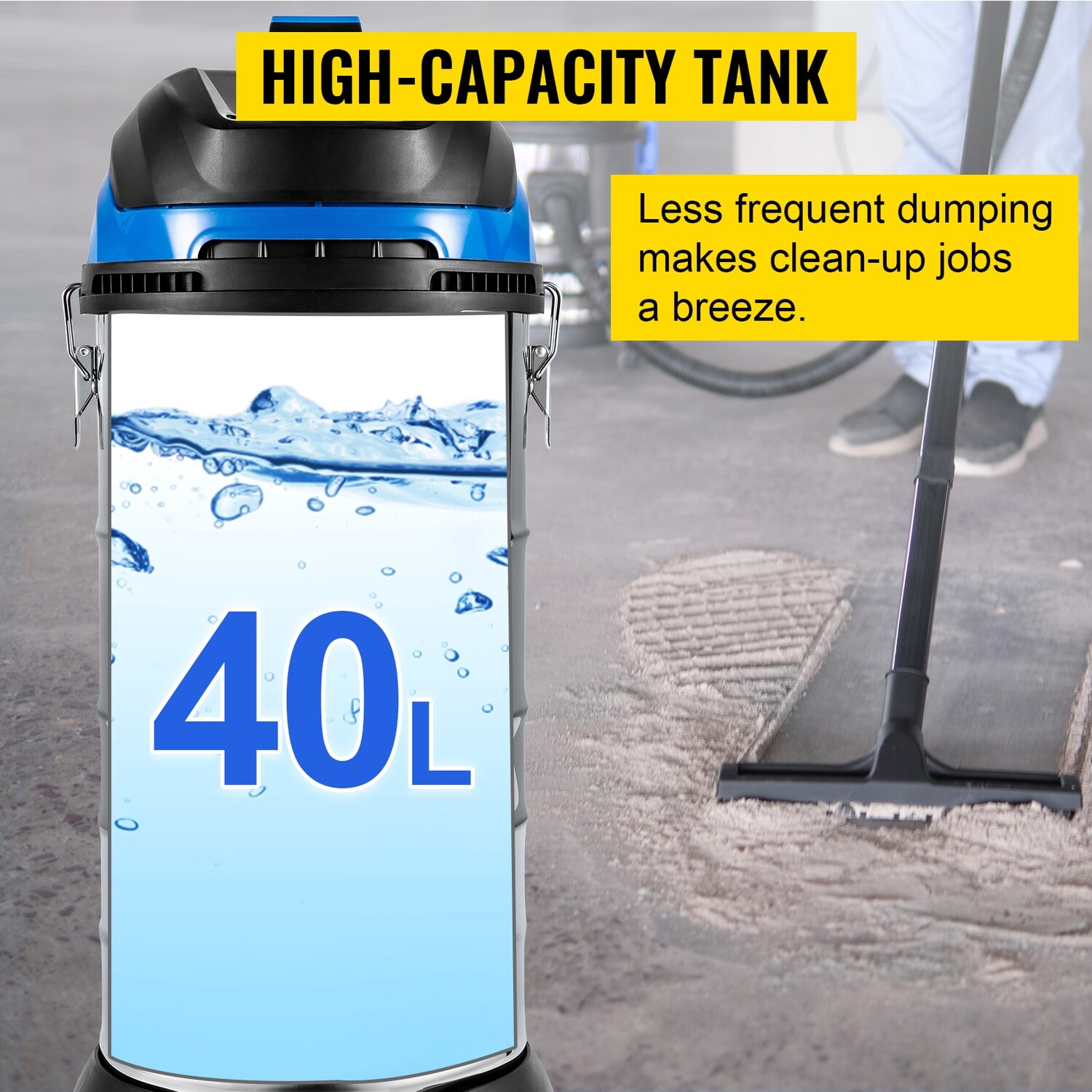 Wet Dry Dust Extractor Vacuum Industrial 40L