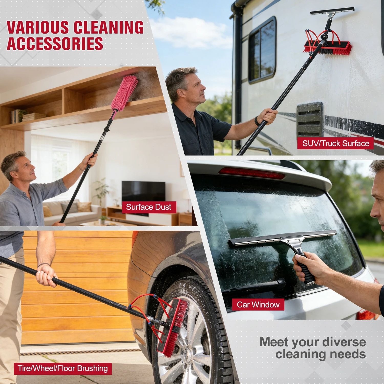 6M Water Fed Pole — Telescopic Window &amp; Solar Panel Cleaning System | High-Reach Extension Pole, Squeegee &amp; Scrubber Kit