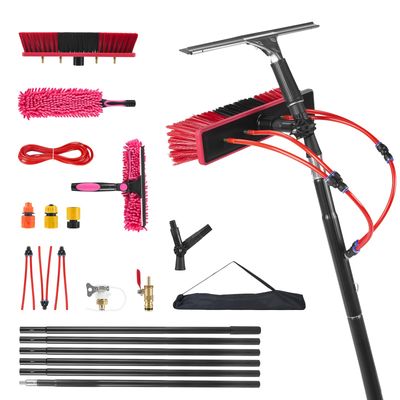 6M Water Fed Pole — Telescopic Window &amp; Solar Panel Cleaning System | High-Reach Extension Pole, Squeegee &amp; Scrubber Kit