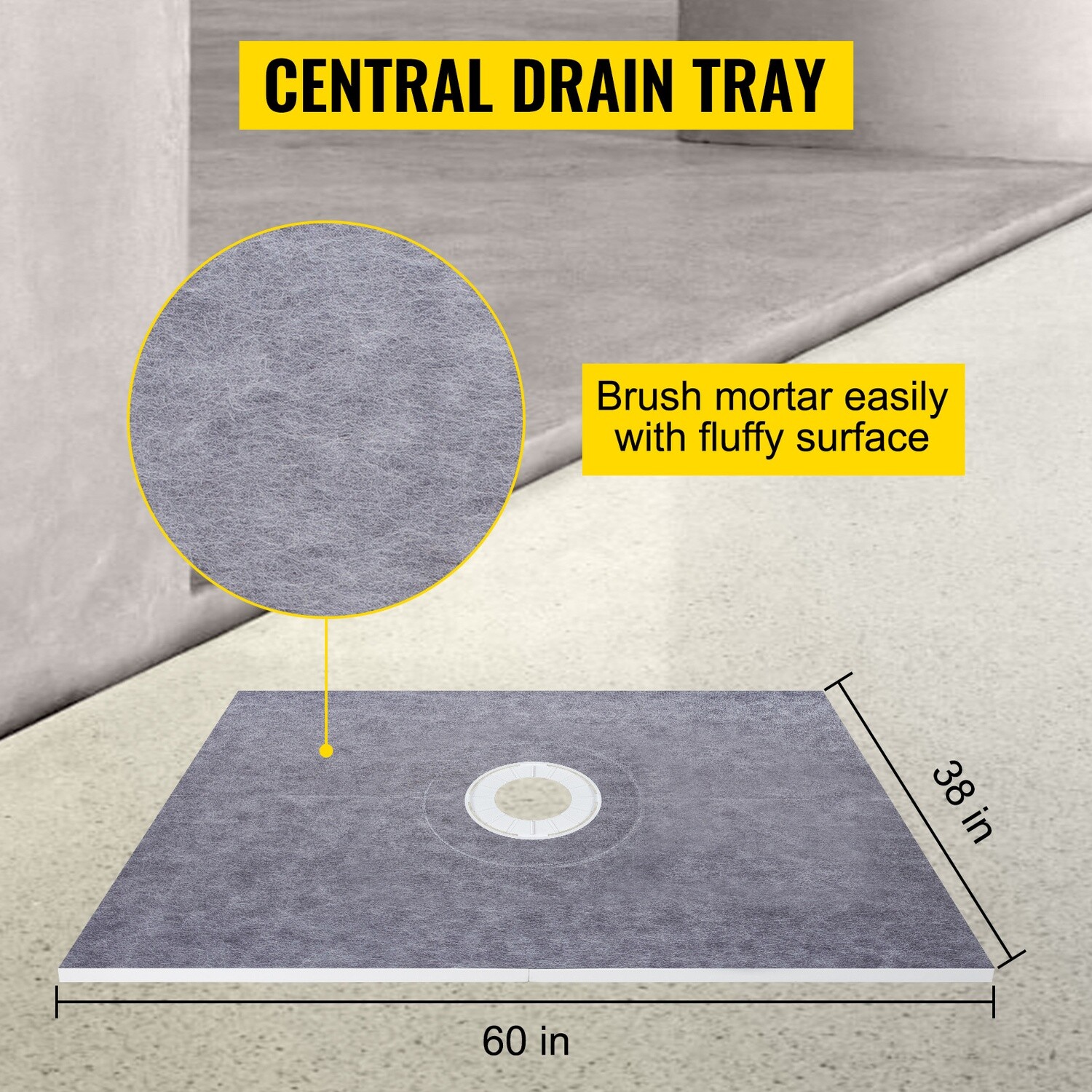 Waterproofing Shower Kit with Central Drain