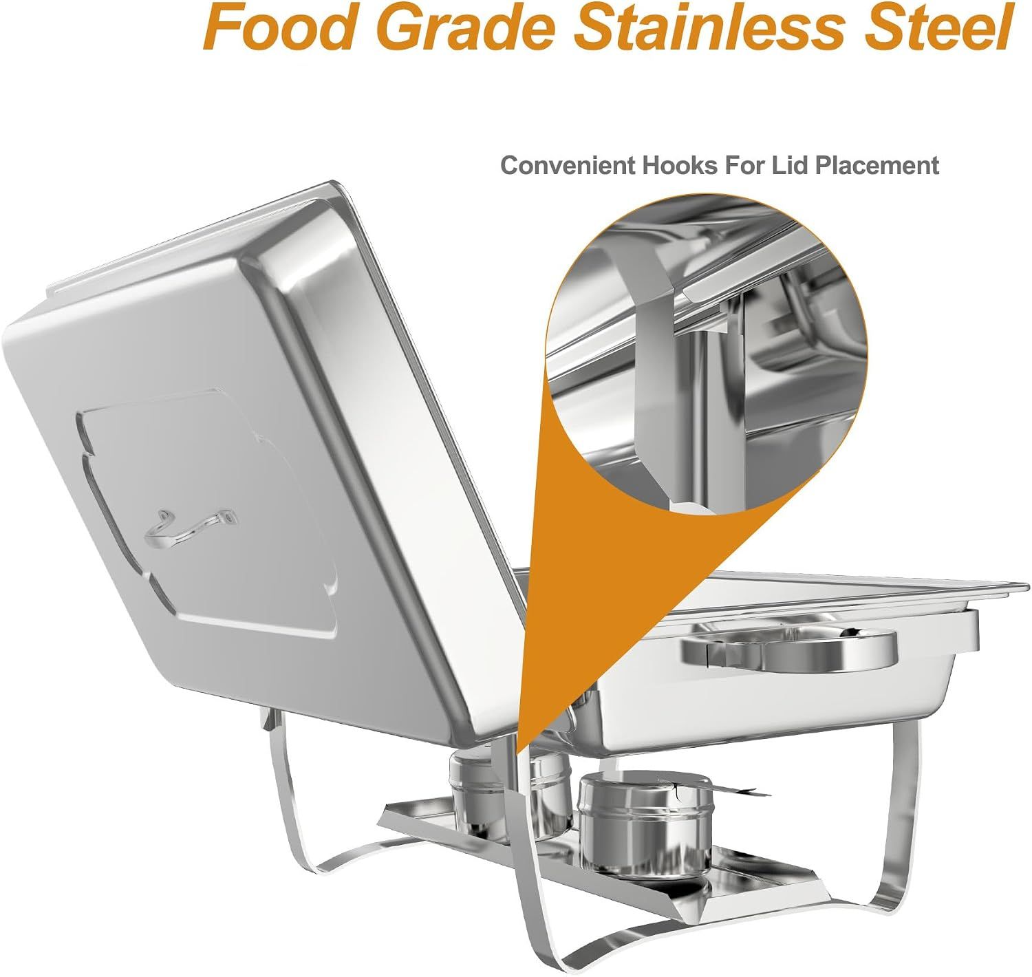 Rectangular 8L Stainless Steel Chafing Dish Buffet Set – 4-Piece Set