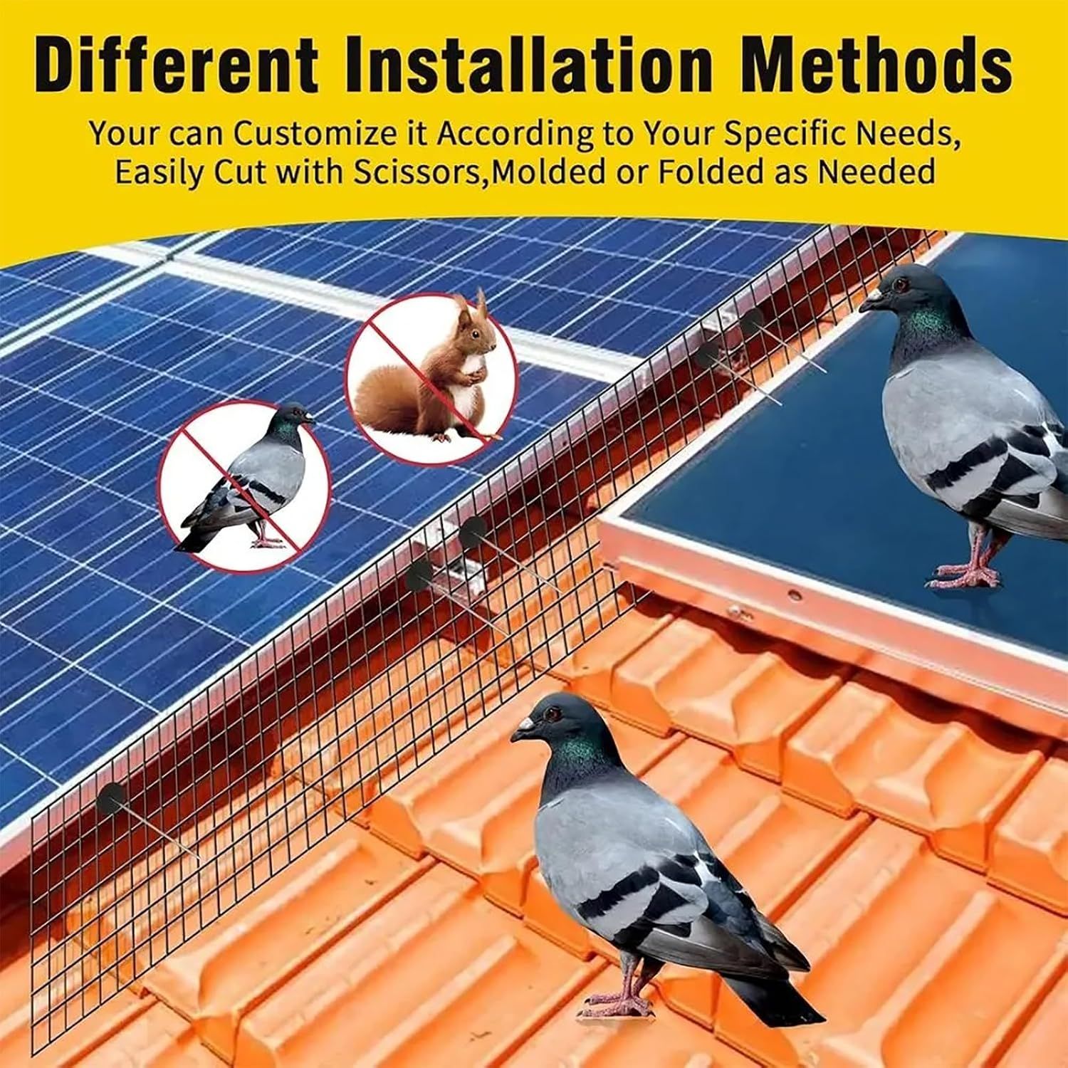 Solar Panel Bird Guard Mesh 0.5m Galvanised Steel Pigeon Protection Net