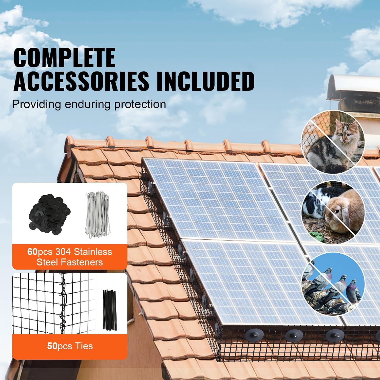 Solar Panel Bird Guard Mesh – 100ft Galvanised Steel Critter Guard Roll Kit