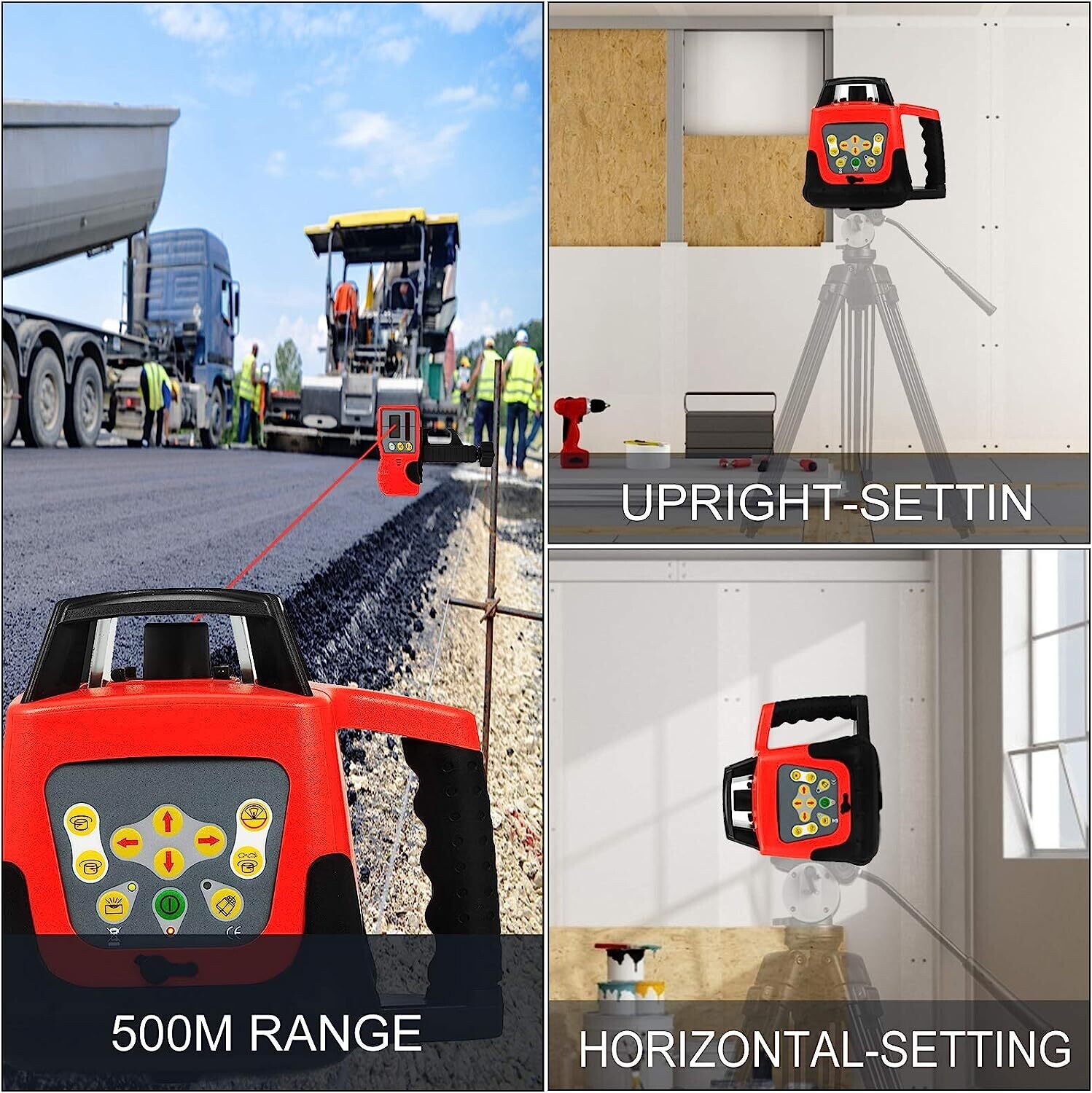 Self-Leveling Rotary Automatic Laser Level – Green Laser Aluminium &amp; Plastic Construction