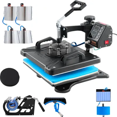 Swing-Away 10-in-1 Heat Press Machine – T-Shirt, Mug, Hat &amp; Pen Press