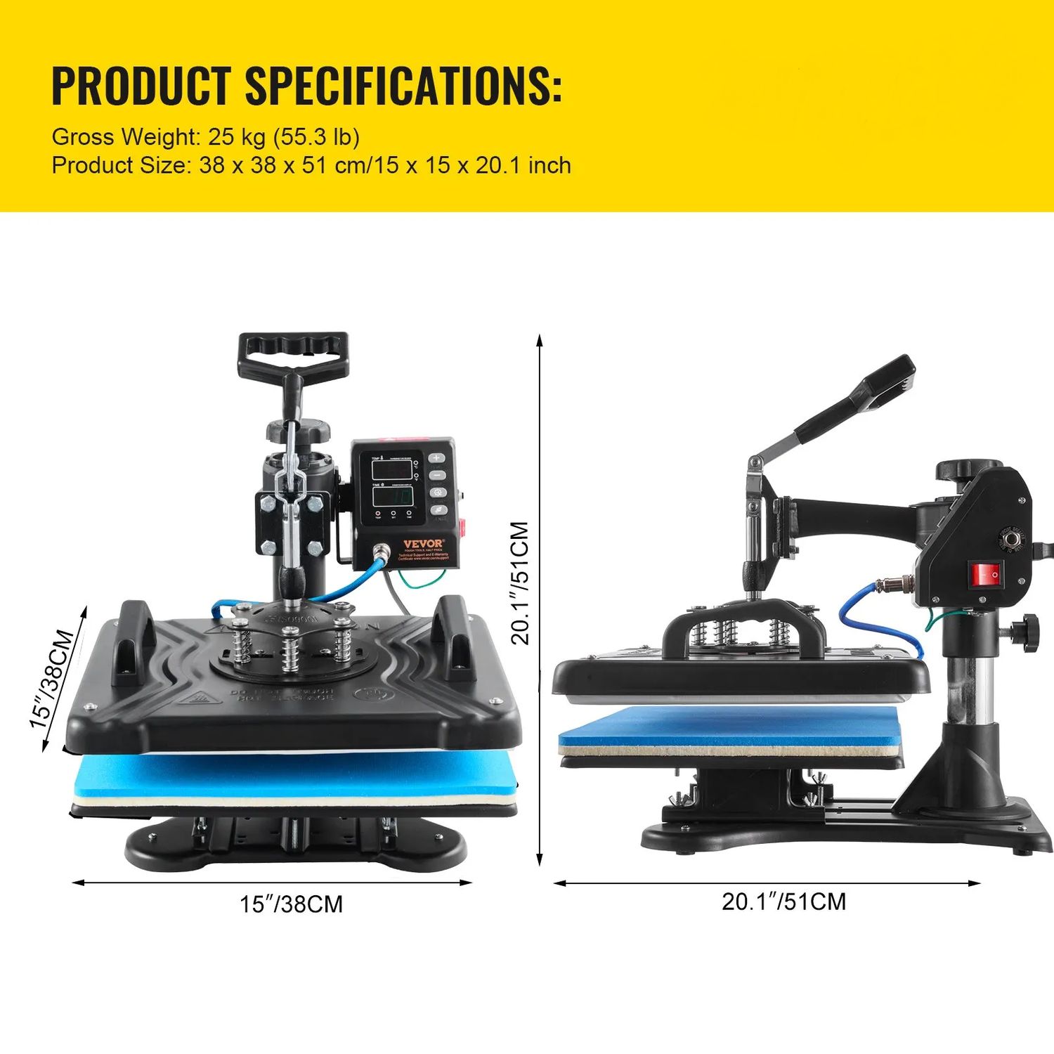 Swing-Away 10-in-1 Heat Press Machine – T-Shirt, Mug, Hat &amp; Pen Press