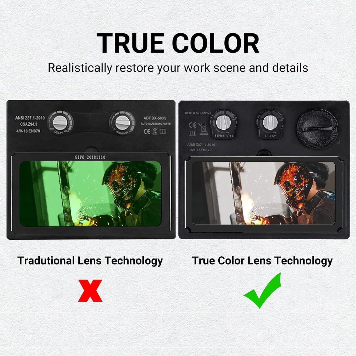 Welding Auto Darkening Helmet, True Color Solar, Welding Mask Auto Darkening, Welders Mask,