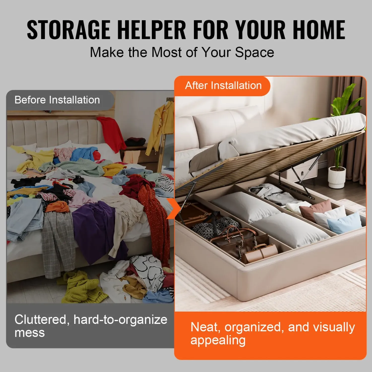 Bed Lift Hydraulic Mechanism Kit for Sofa – Adjustable Hydraulic System for Easy Storage and Comfort