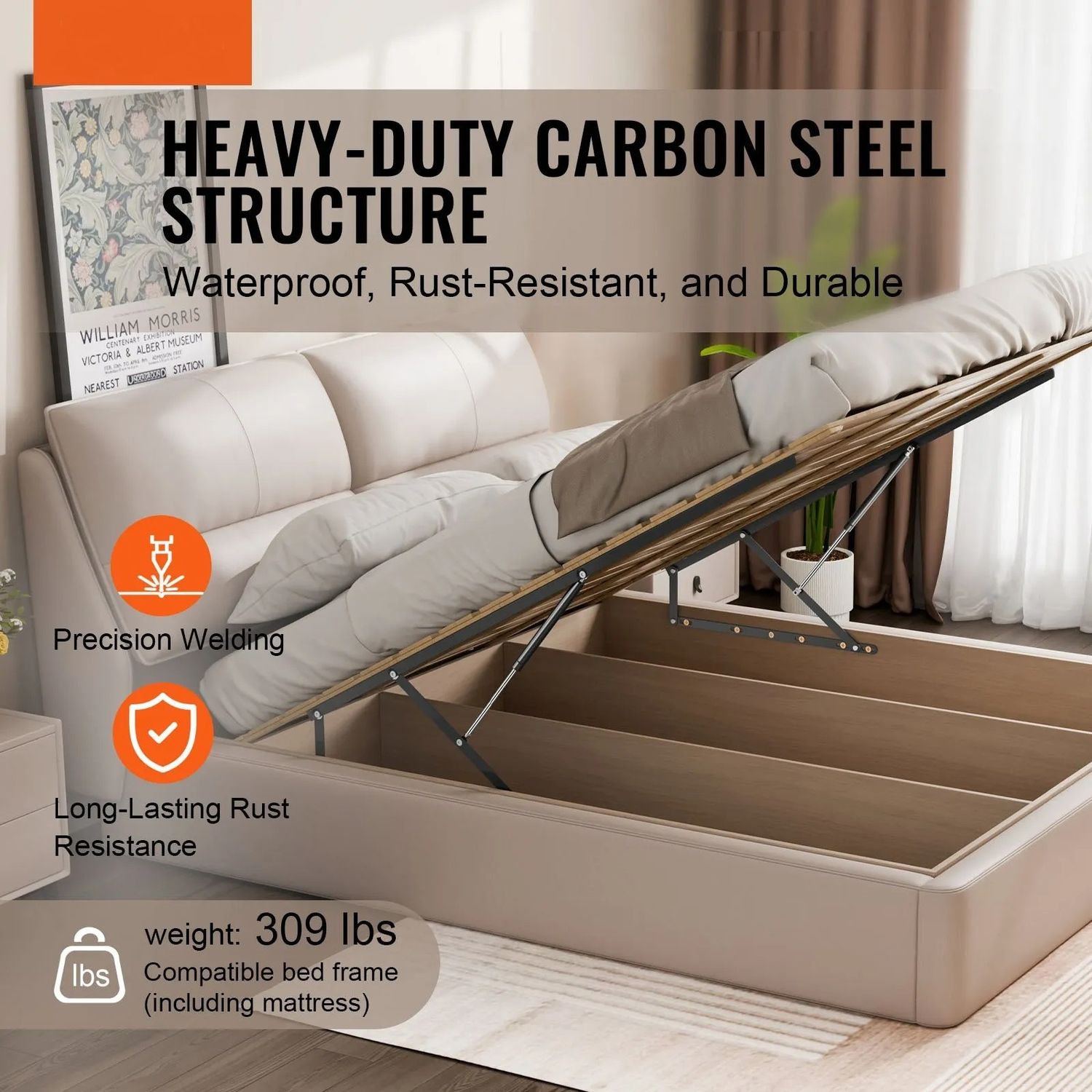 Bed Lift Hydraulic Mechanism Kit for Sofa – Adjustable Hydraulic System for Easy Storage and Comfort