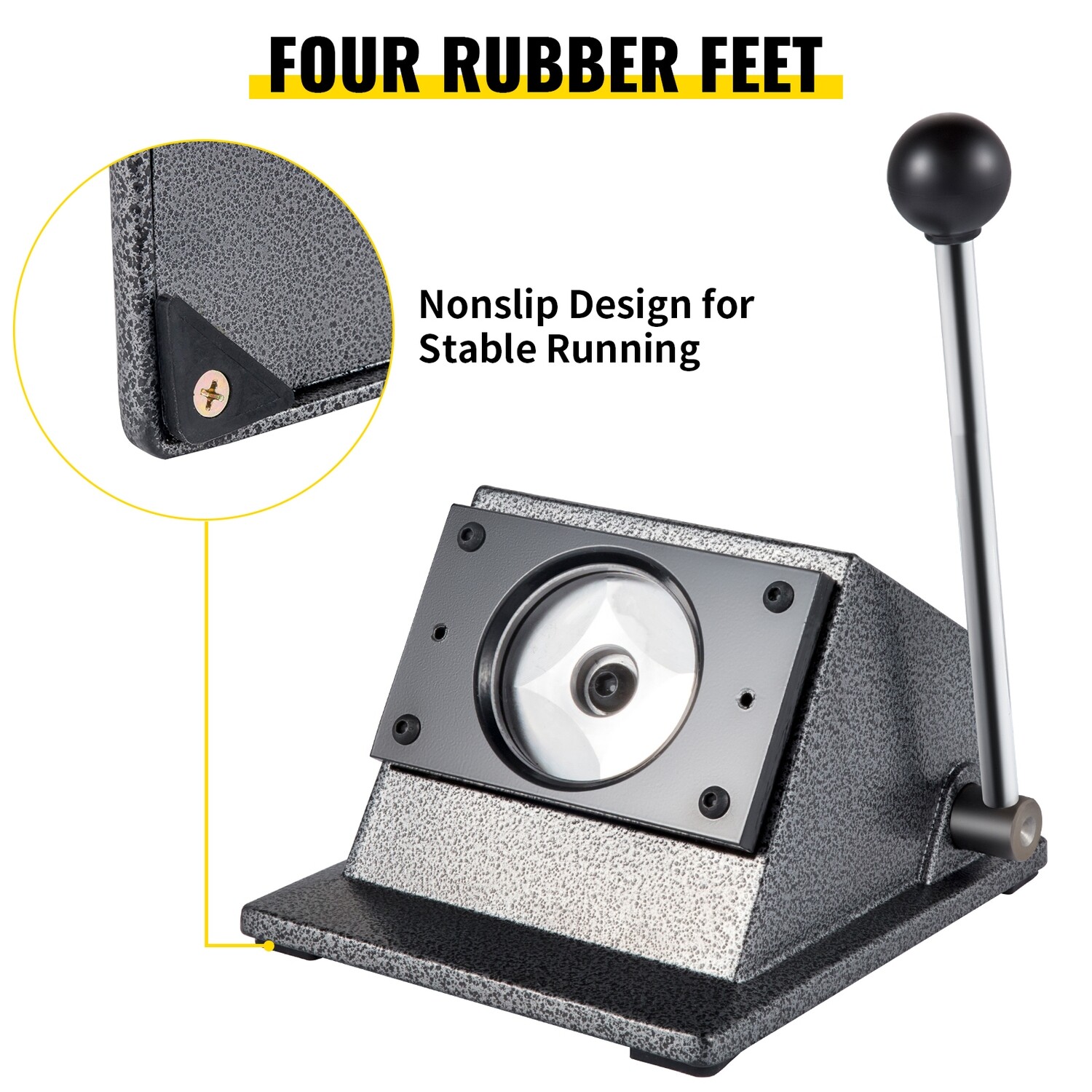3" / 75mm Button Maker with Manual Round Punch Die - Ideal for Creating Custom Buttons and Badges - Durable, Easy-to-Use Machine for Graphics, Promotions, Events, and DIY Projects