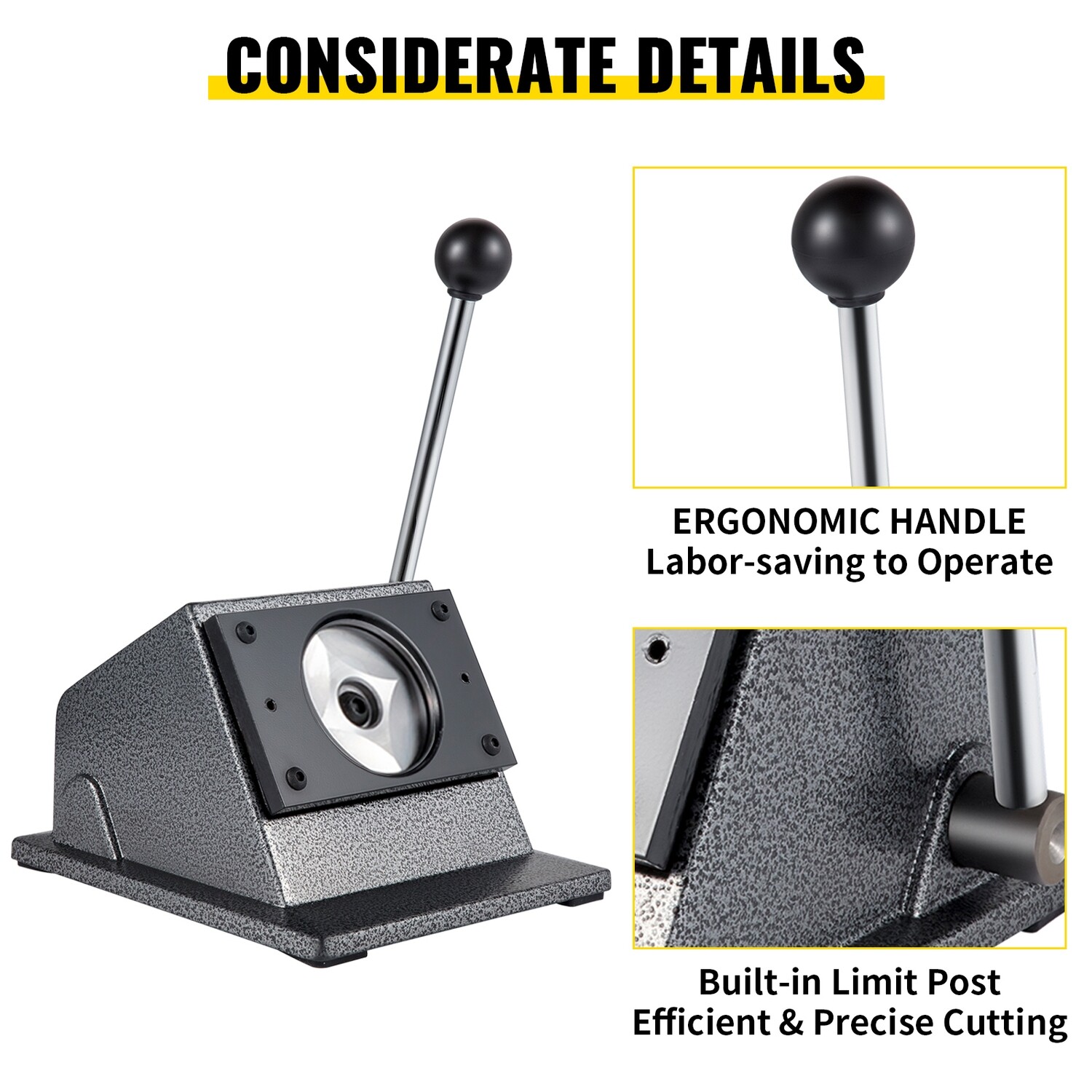 3" / 75mm Button Maker with Manual Round Punch Die - Ideal for Creating Custom Buttons and Badges - Durable, Easy-to-Use Machine for Graphics, Promotions, Events, and DIY Projects