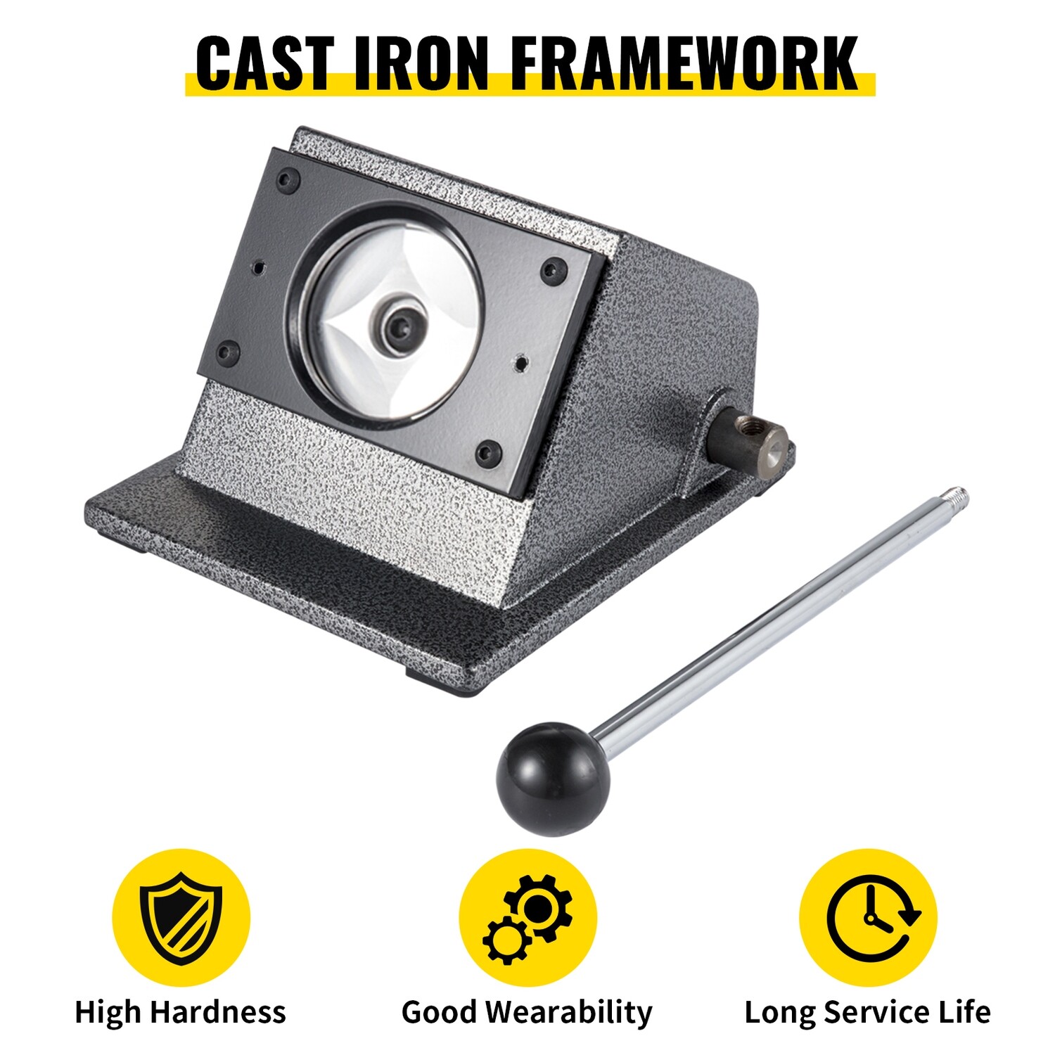 3" / 75mm Button Maker with Manual Round Punch Die - Ideal for Creating Custom Buttons and Badges - Durable, Easy-to-Use Machine for Graphics, Promotions, Events, and DIY Projects