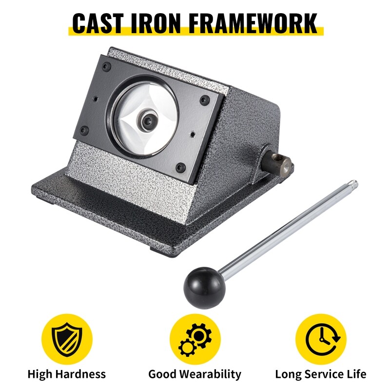 3" / 75mm Button Maker with Manual Round Punch Die - Ideal for Creating Custom Buttons and Badges - Durable, Easy-to-Use Machine for Graphics, Promotions, Events, and DIY Projects