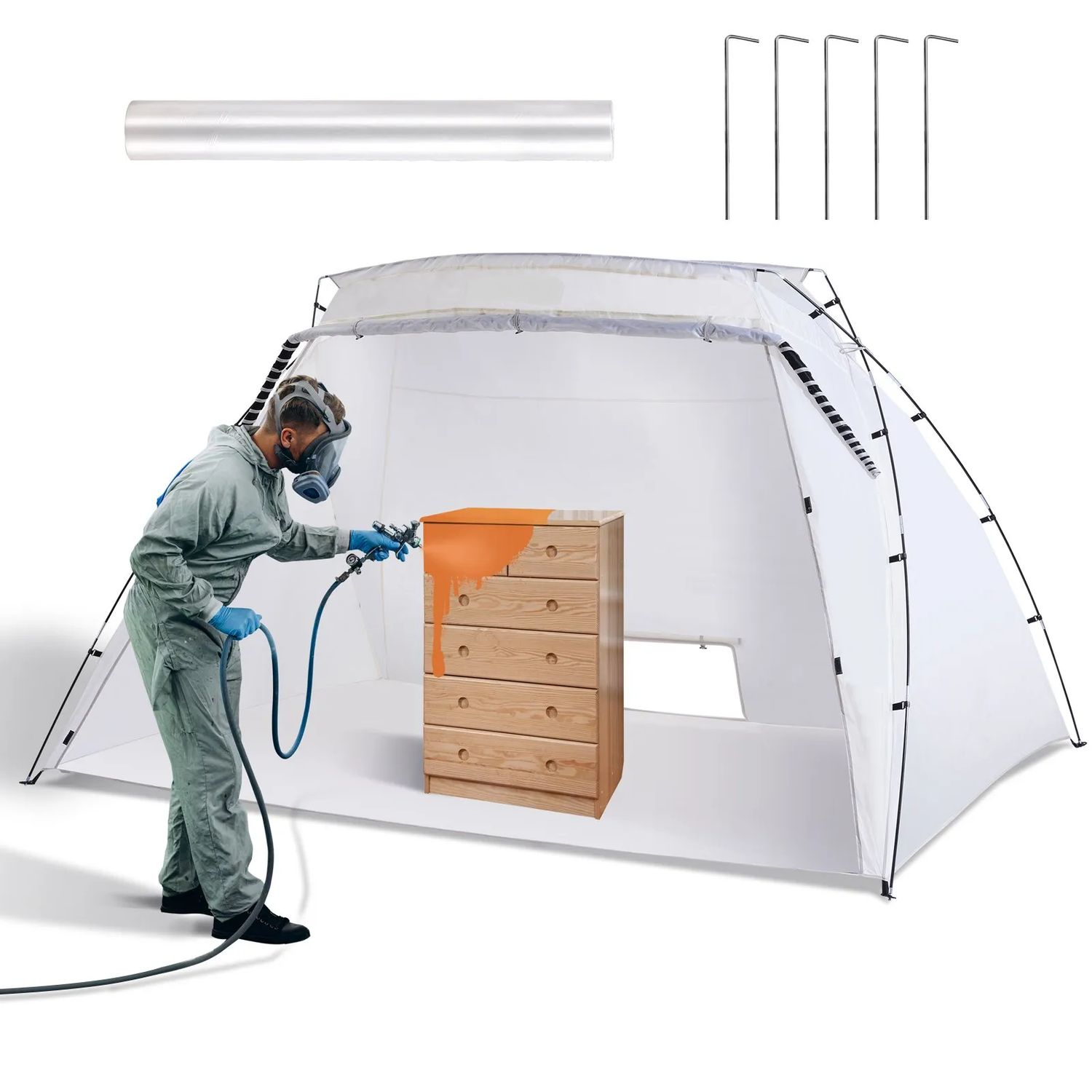 Portable Spray Paint Shelter Tent – 10 × 7 × 6 ft / 305 × 213 × 183 cm