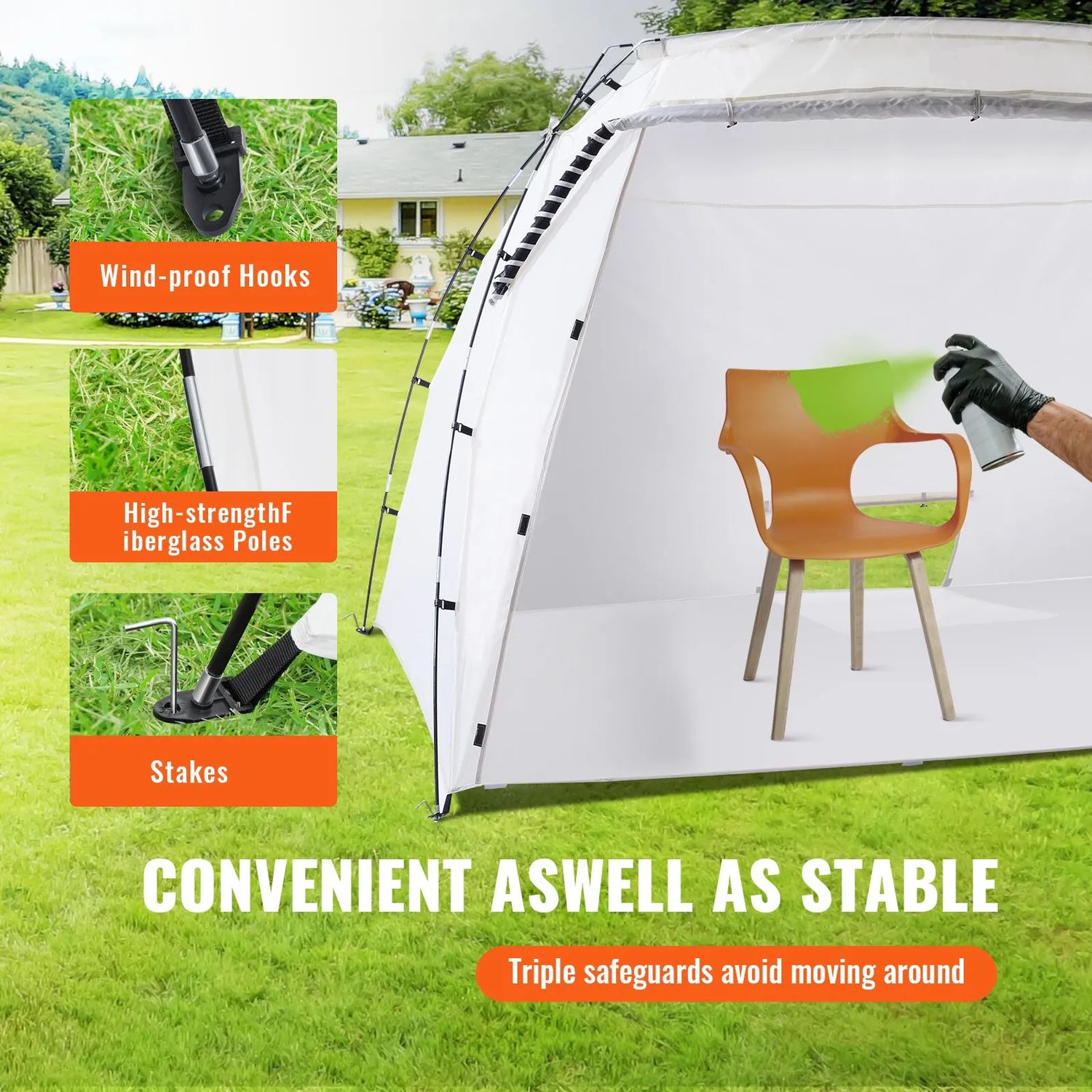 Portable Spray Paint Shelter Tent – 10 × 7 × 6 ft / 305 × 213 × 183 cm