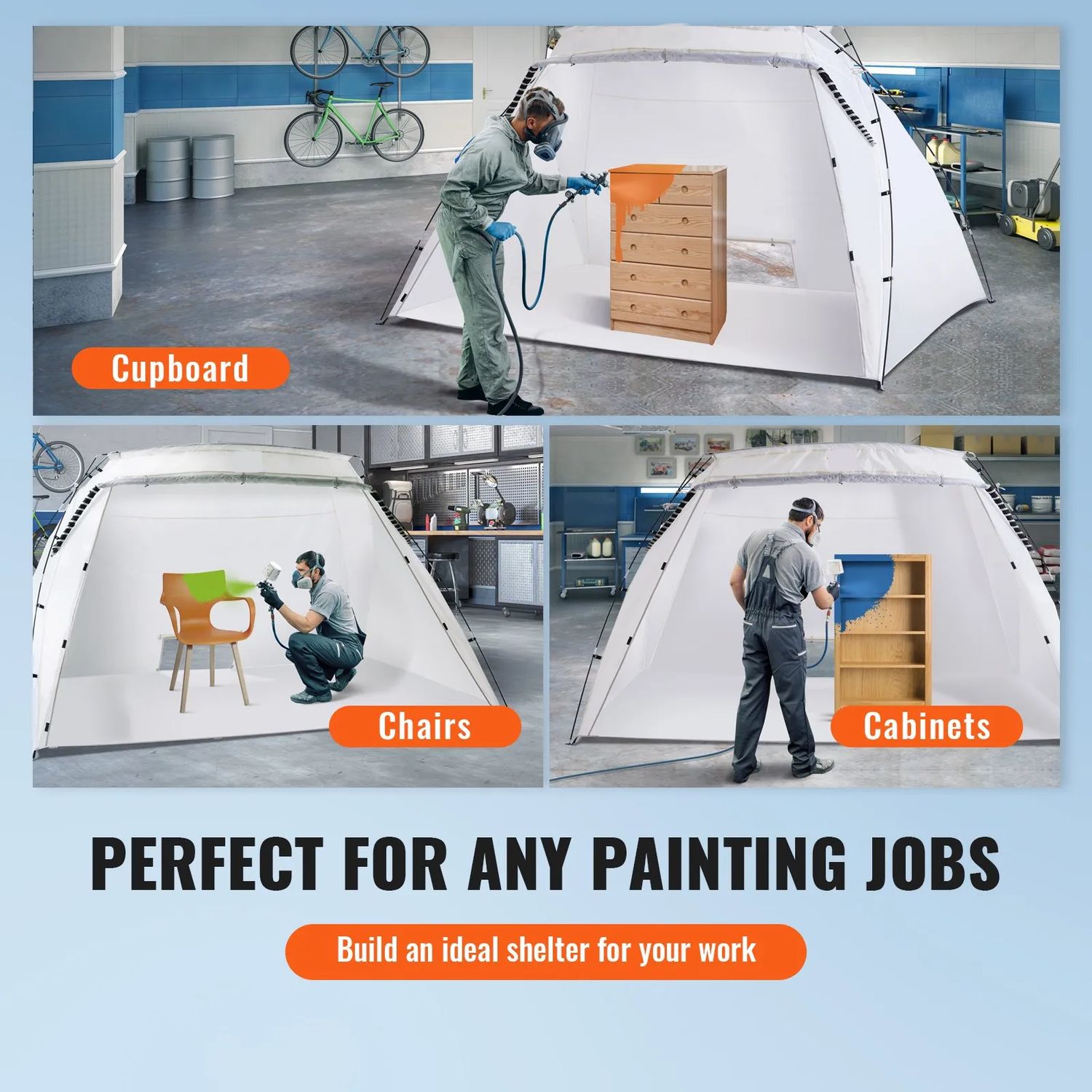 Portable Spray Paint Shelter Tent – 10 × 7 × 6 ft / 305 × 213 × 183 cm