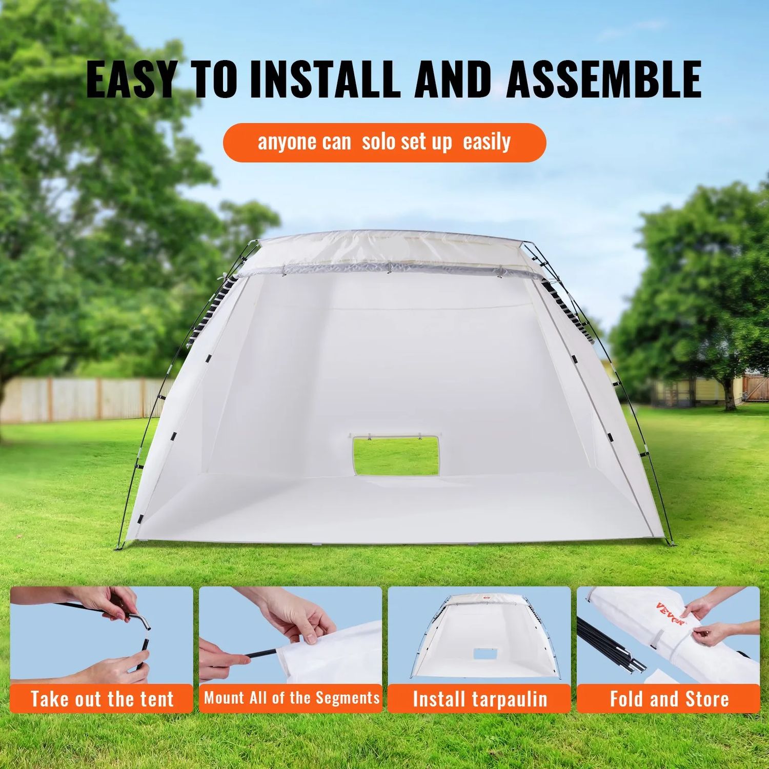 Portable Spray Paint Shelter Tent – 10 × 7 × 6 ft / 305 × 213 × 183 cm