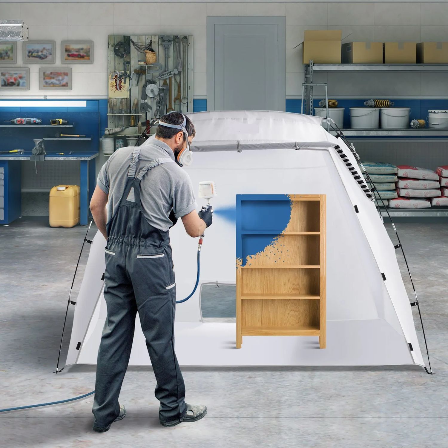 Portable Spray Paint Shelter Tent – 10 × 7 × 6 ft / 305 × 213 × 183 cm