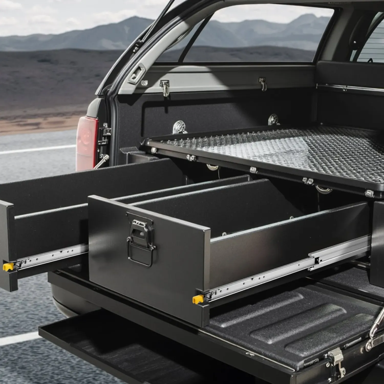 Locking Drawer Slides Ball Bearing 500LBS Capacity