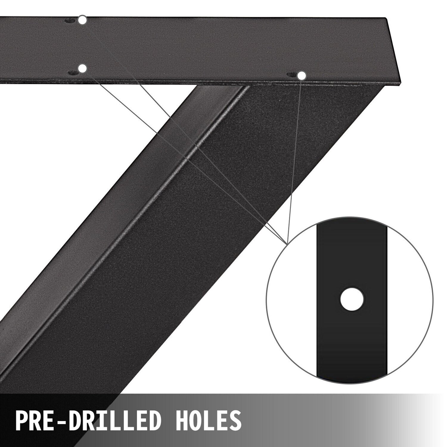 Black Steel Bench and Table Worktop Legs with X-Frame Design – 28.4 x 31.1 Inches for Durable Furniture Support
