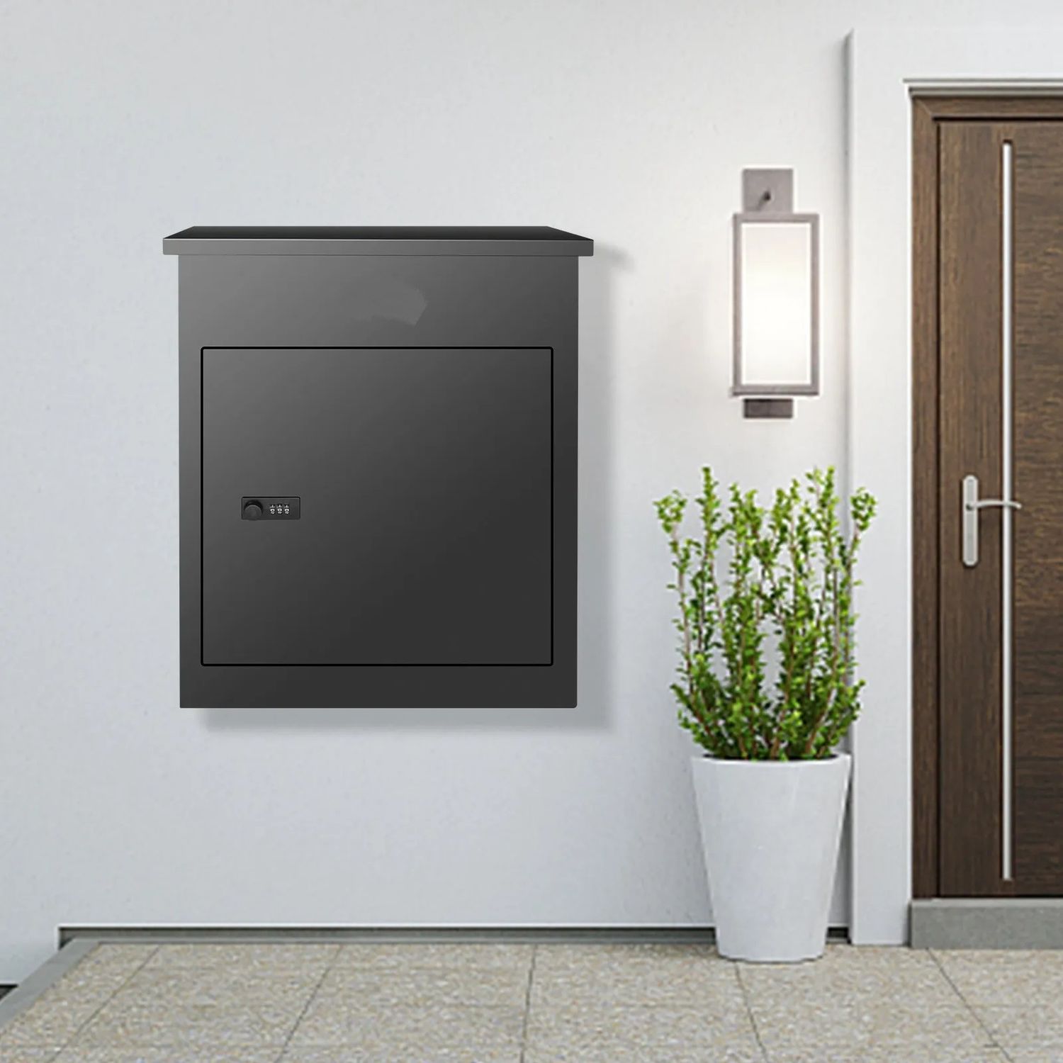 Outdoor Parcel Delivery Box with Coded Lock Galvanized Steel Mailbox