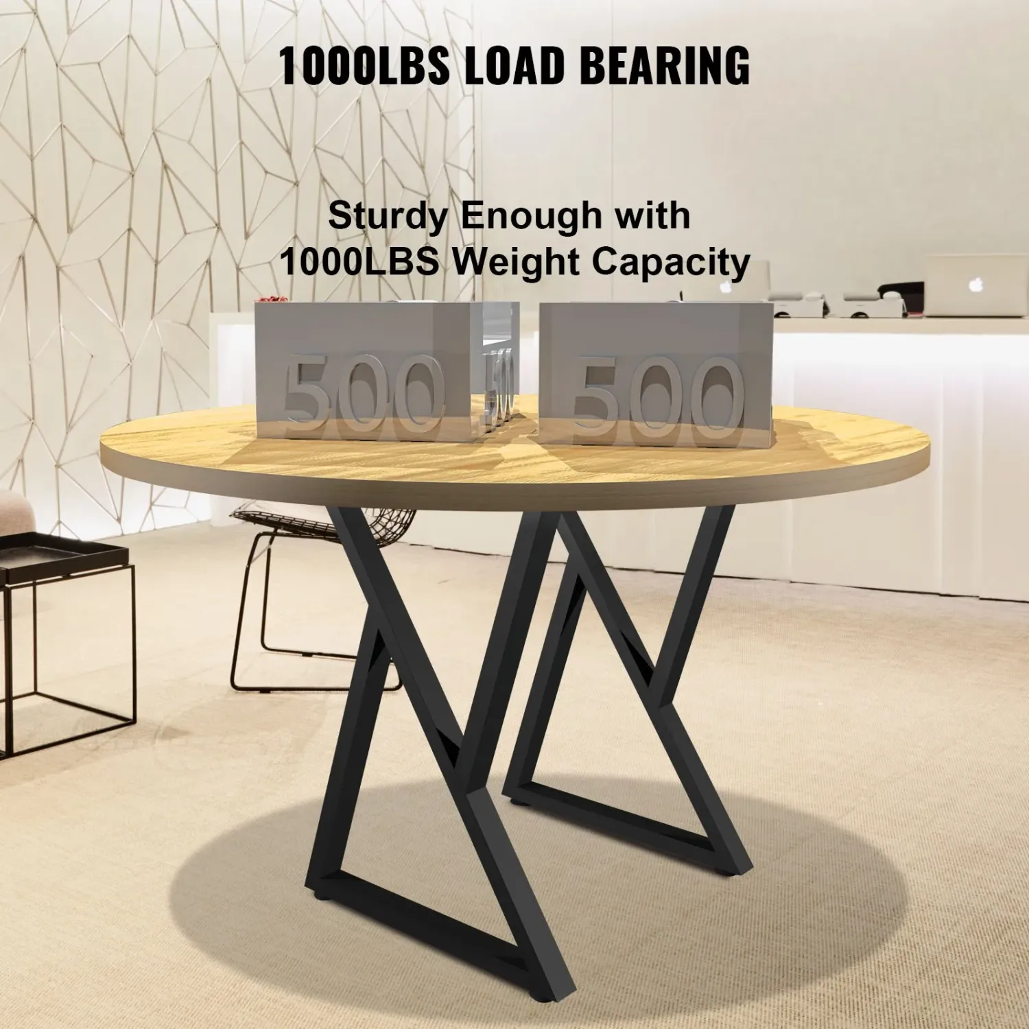 Z Shape Metal Table Legs Set of 2 Black Steel Desk Legs 28x18 Inch Heavy Duty Furniture Legs