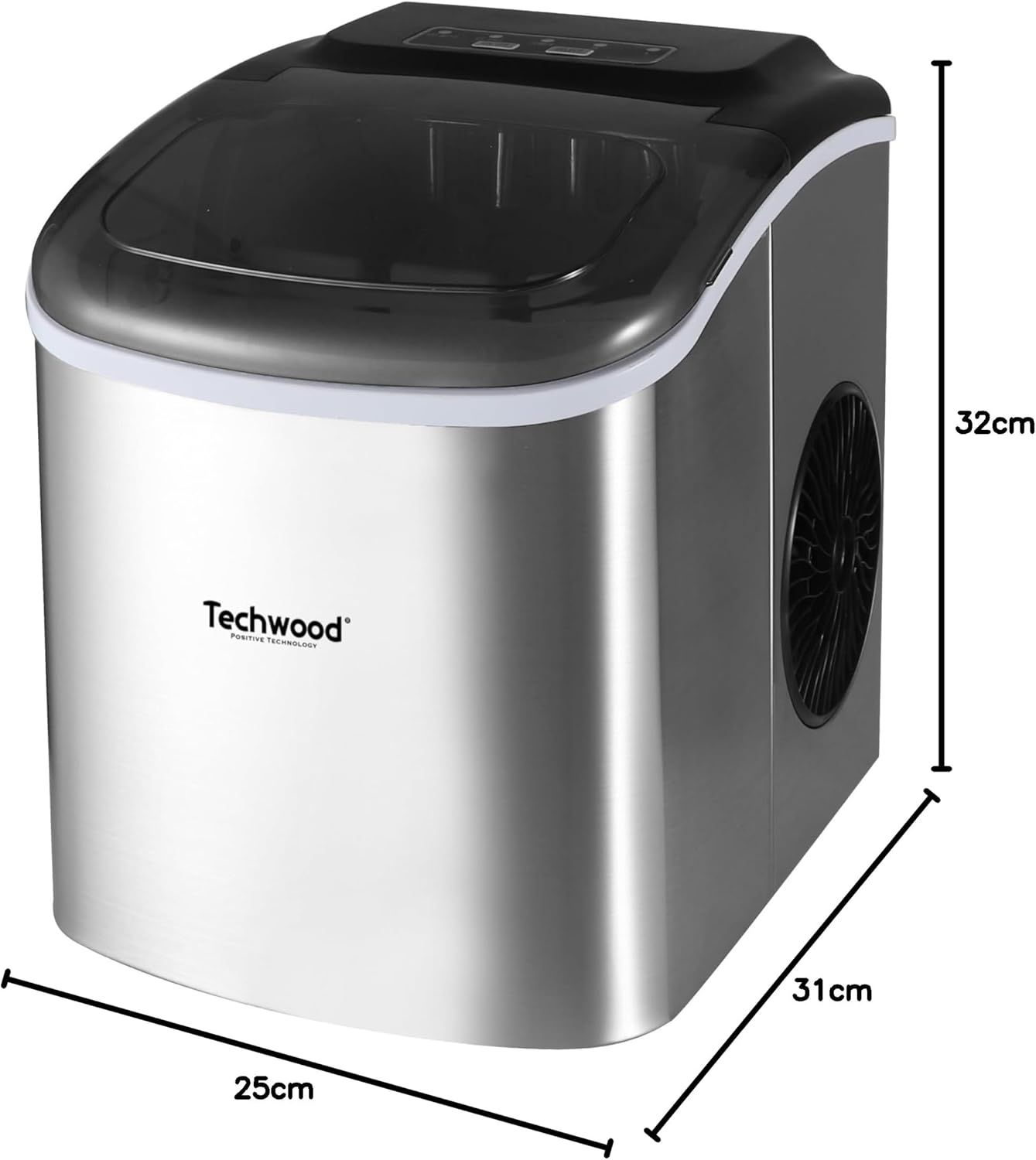 12kg Portable Stainless Steel Ice Maker (1.3L)