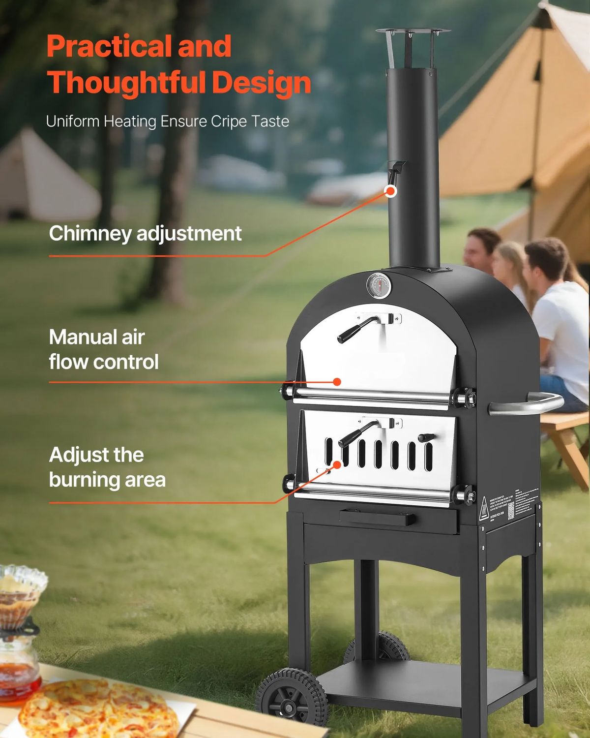 Portable 12-Inch Outdoor Pellet Pizza Oven – Portable Wood-Fired Pizza Maker