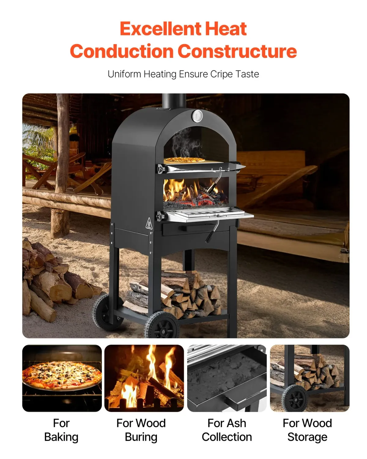 Portable 12-Inch Outdoor Pellet Pizza Oven – Portable Wood-Fired Pizza Maker