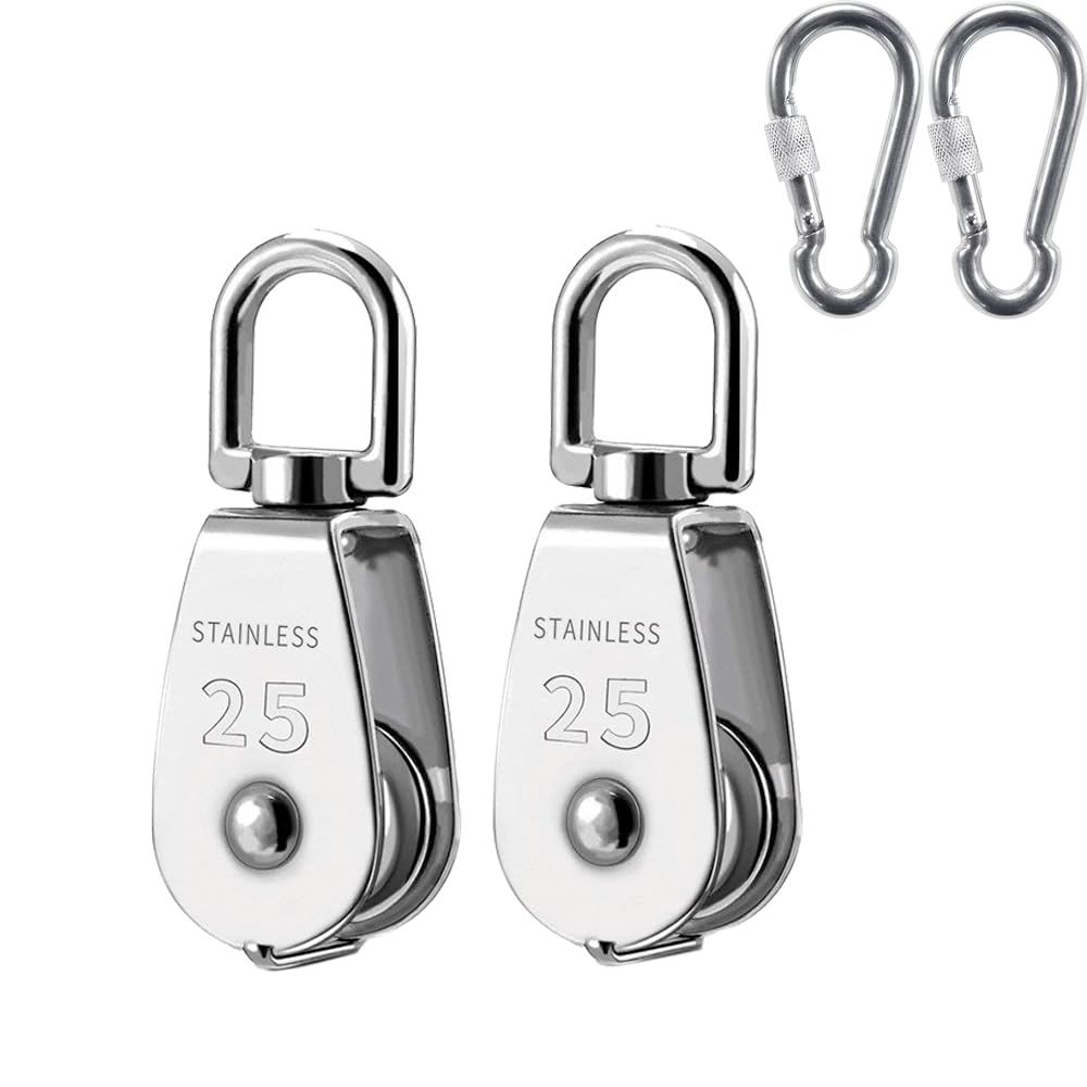 Stainless Steel Pulling &amp; Lifting Swivel Crane Pulley Set Wheel Block