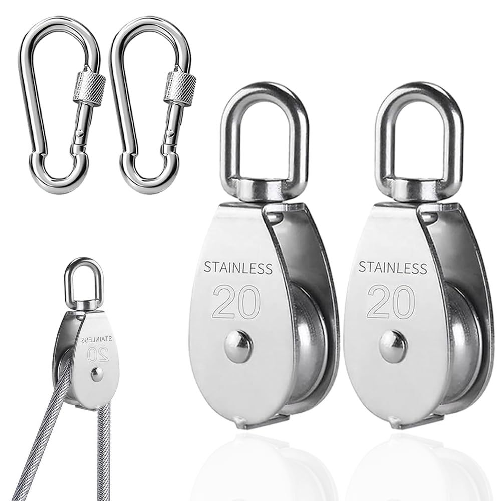 Stainless Steel Pulling &amp; Lifting Swivel Crane Pulley Set Wheel Block