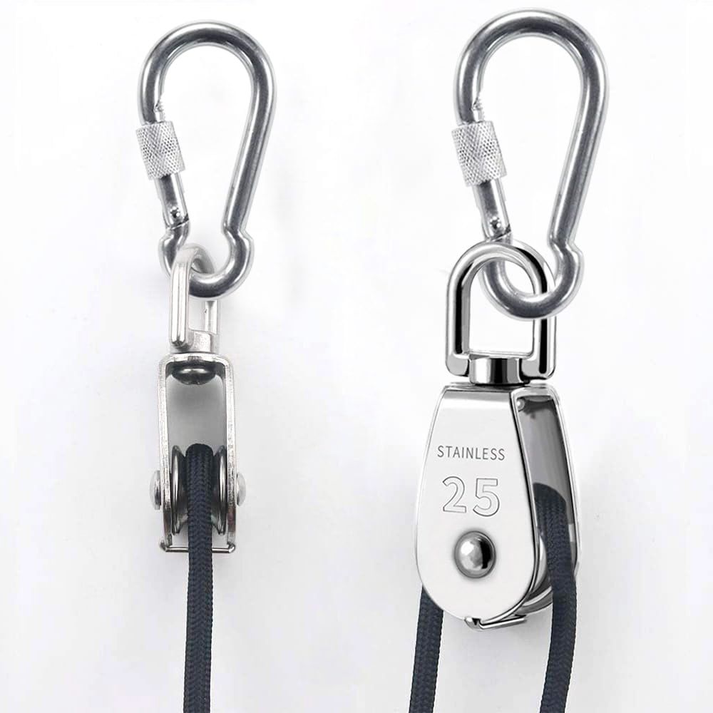 Stainless Steel Pulling &amp; Lifting Swivel Crane Pulley Set Wheel Block