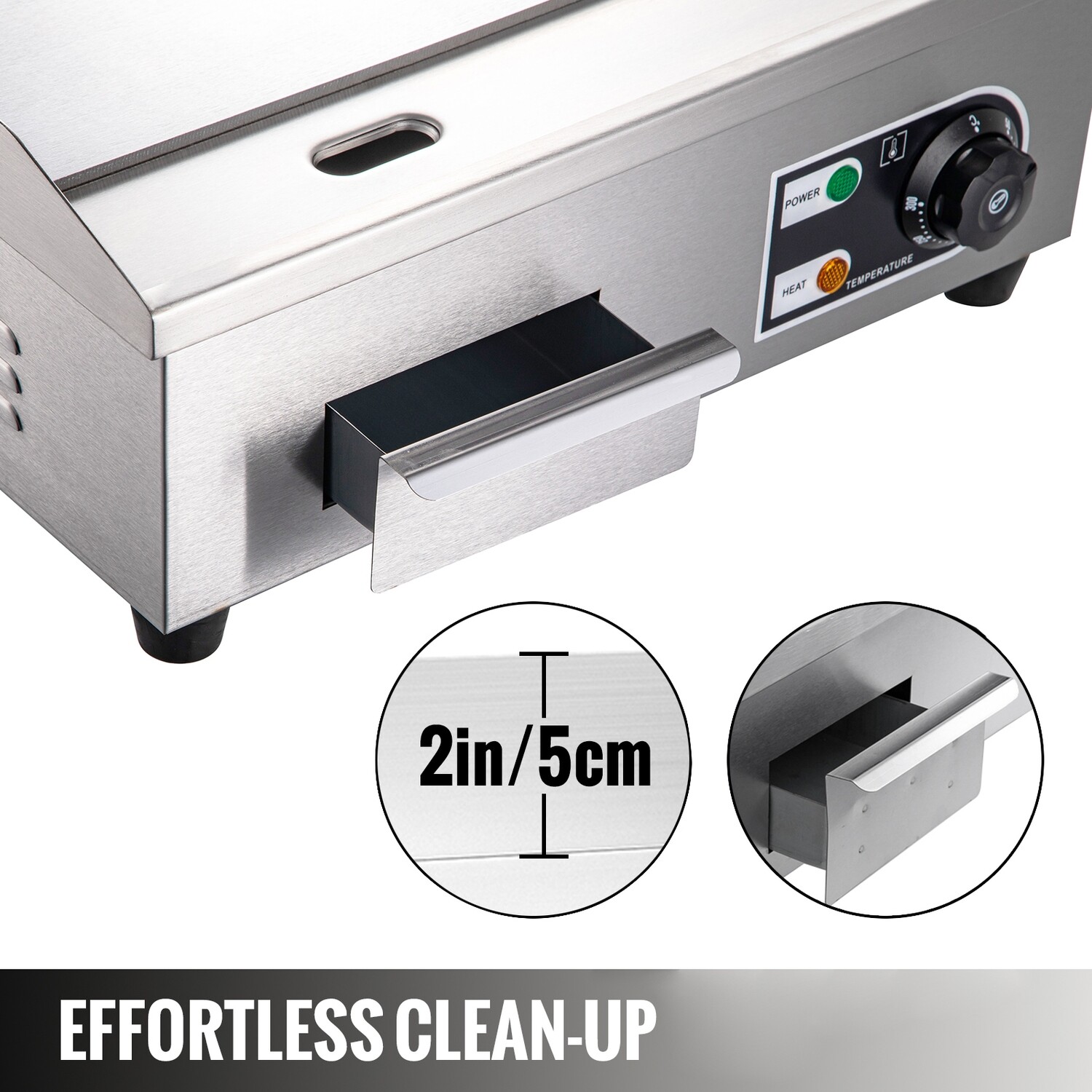 Commercial Electric Griddle 3000W 55cm Stainless Steel Flat Top Grill with Temperature Control