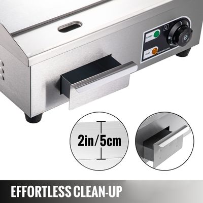 Commercial Electric Griddle 3000W 55cm Stainless Steel Flat Top Grill with Temperature Control