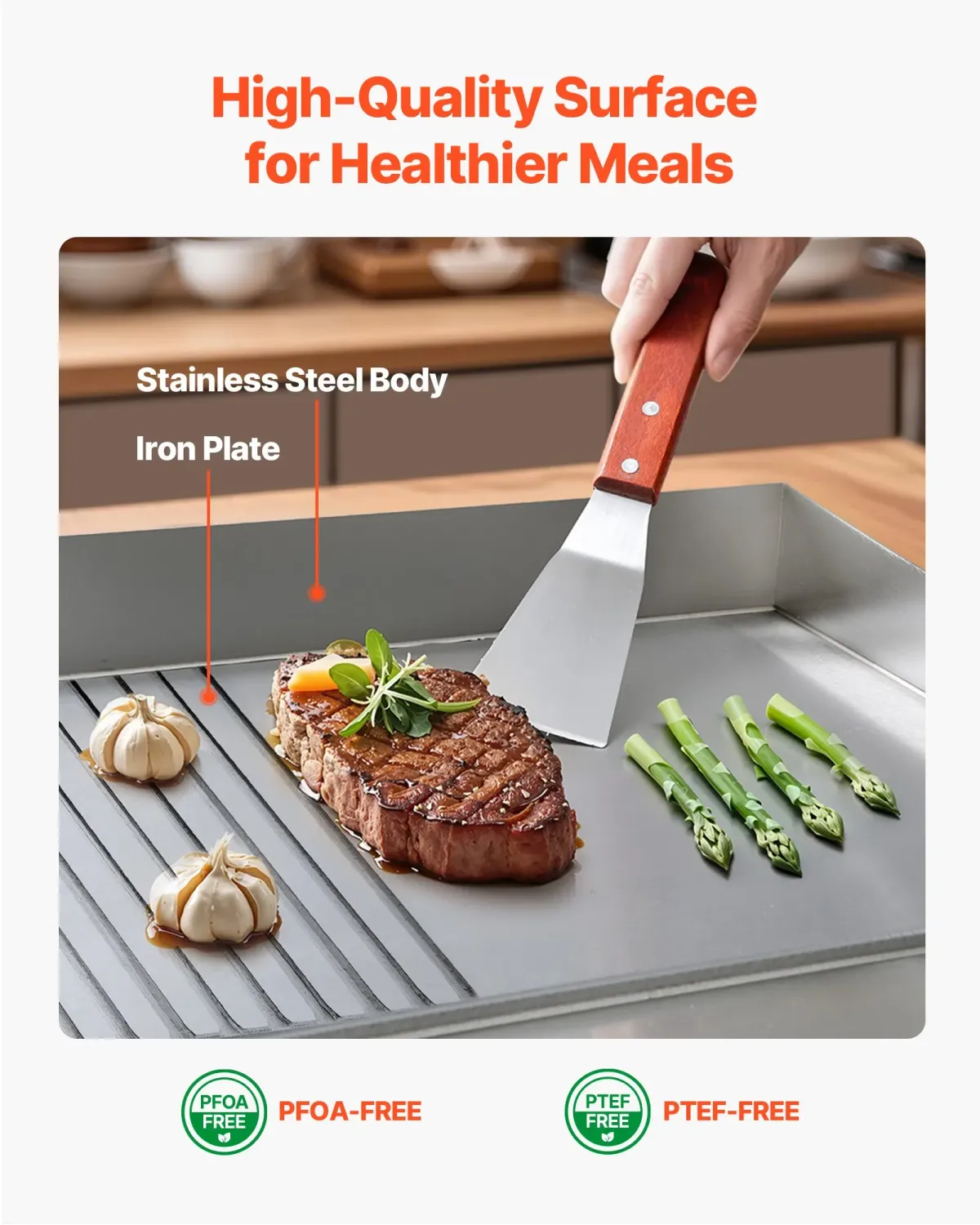 Commercial Electric Griddle 3200W Stainless Steel Grill