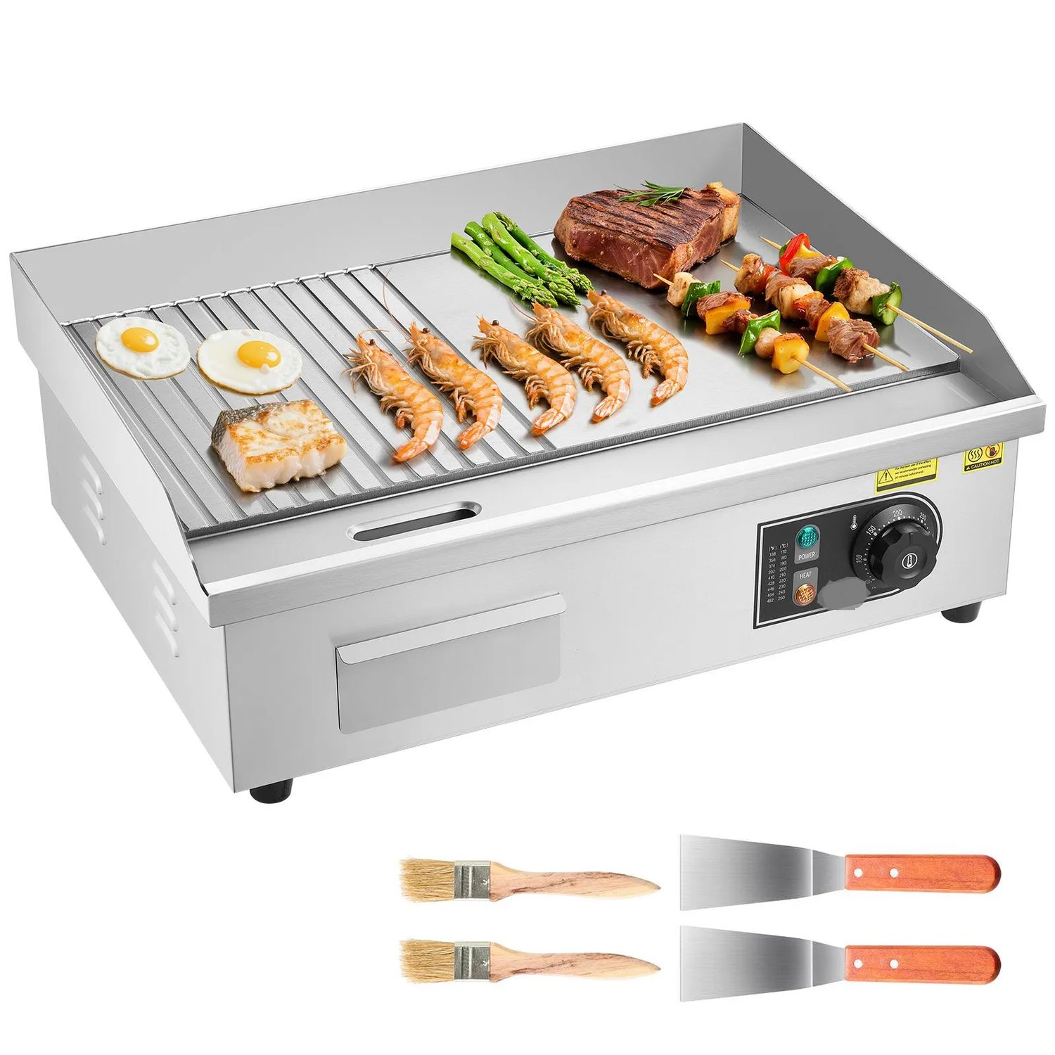 Commercial Electric Griddle 3200W Stainless Steel Grill