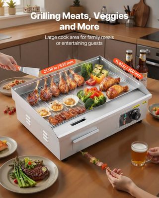 Commercial Electric Griddle 3200W Stainless Steel Grill